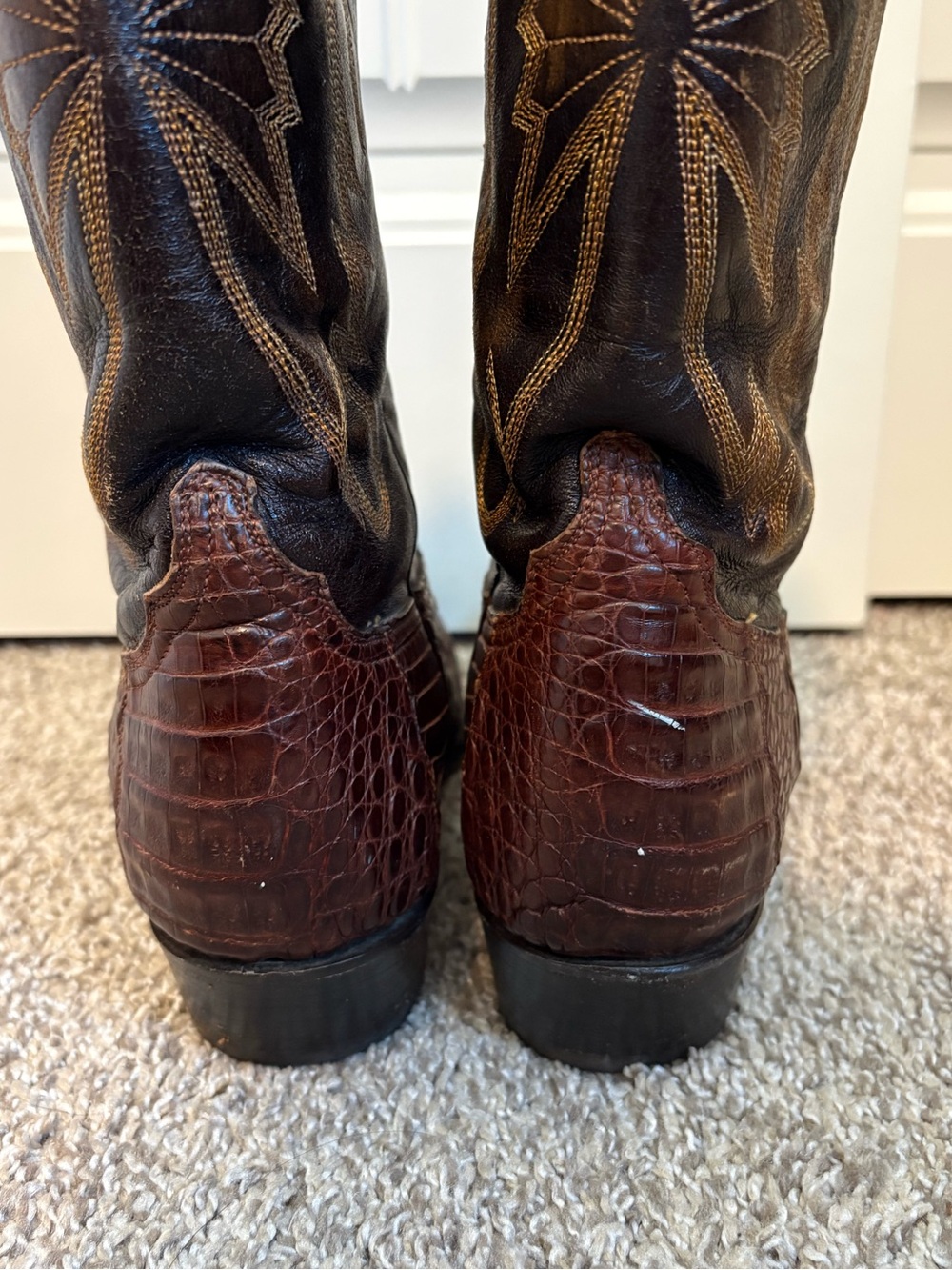 Cuadra Limited Edition Men's Hornback Caiman Alligator Cowboy Boots Size 10.5 US - Picture 6 of 13
